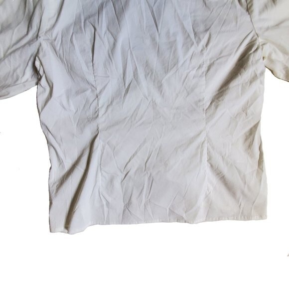 Old Navy Stretch white 3/4 sleeve collared tie front top sz XL - Picture 6 of 12